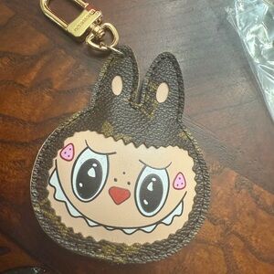 Brand new Labubu upcycled Louis Vuitton Key chain/ bag charm